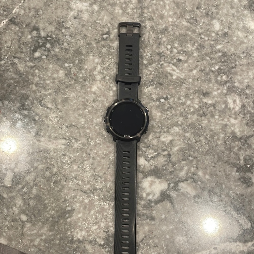 garmin Black Smartwatch with Black Silicone Band